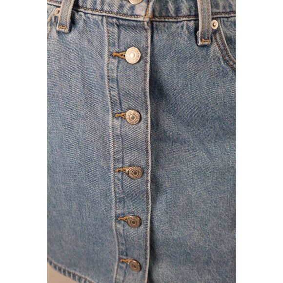 Levis Women's Denim Button-Front A-Line Skirt with Pockets Size‎ 26 - Picture 4 of 13